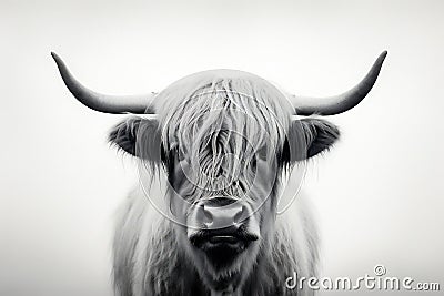 Scotland head cattle highland scottish animals farming nature horn cow mammal hairy Stock Photo