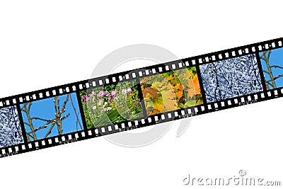 Nature seasons in film frames Stock Photo