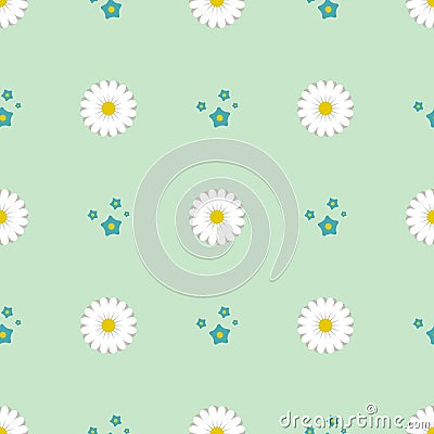 Nature spring flower wreath illustration colorful seamless pattern background vector illustration. Vector Illustration