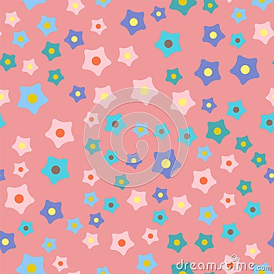 Nature spring flower wreath illustration colorful seamless pattern background vector illustration. Vector Illustration