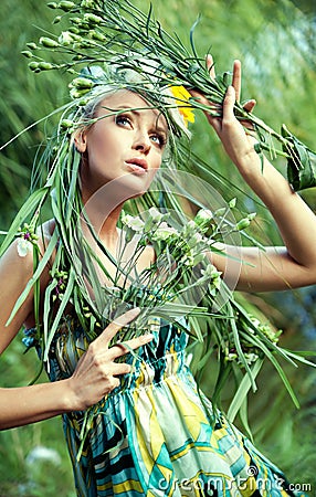 Nature-style portrait of a woman Stock Photo