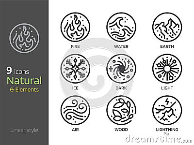 Nature symbol concept and 4 elements sign icon Vector Illustration