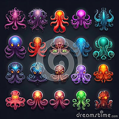 nature tentacles octopus ai generated Cartoon Illustration