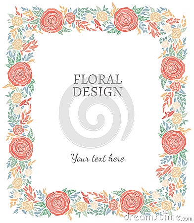 Nature vector floral vignettes, frame or borders Vector Illustration