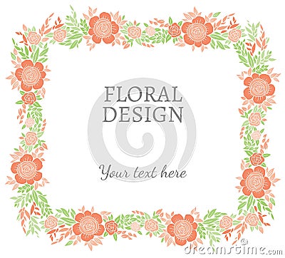 Nature vector floral vignettes, frame or borders Vector Illustration
