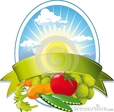 Nature vegetable label Vector Illustration