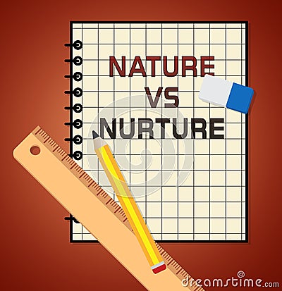 Nature Vs Nurture Report Means Theory Of Natural Intelligence Against Development - 3d Illustration Stock Photo