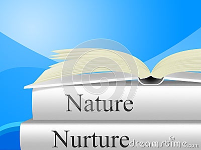 Nature Vs Nurture Words Means Theory Of Natural Intelligence Against Development - 3d Illustration Stock Photo