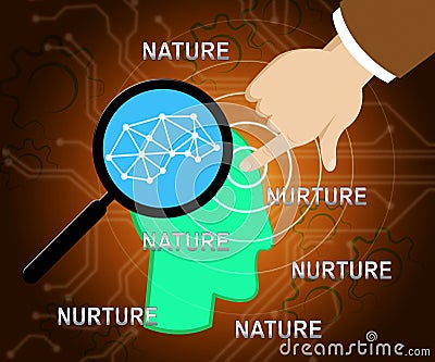 Nature Vs Nurture Words Means Theory Of Natural Intelligence Against Development - 3d Illustration Stock Photo