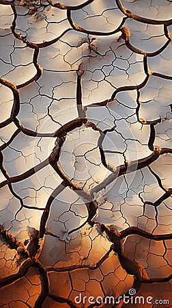 Natures alarm Cracked, dried soil in desert speaks of climate changes severity Stock Photo