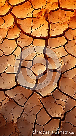 Natures alarm Cracked, dried soil in desert speaks of climate changes severity Stock Photo