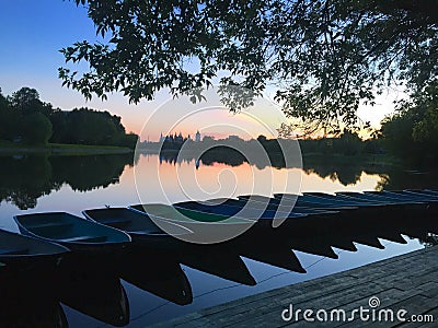 Natures Moscow boating boats river Russian nature Stock Photo