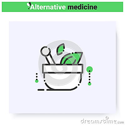 Naturopathic medicine line icon. Editable Vector Illustration