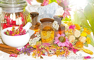 Naturopathy and aromatherapy still life Stock Photo