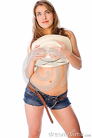 Naughty cowgirl Stock Photo