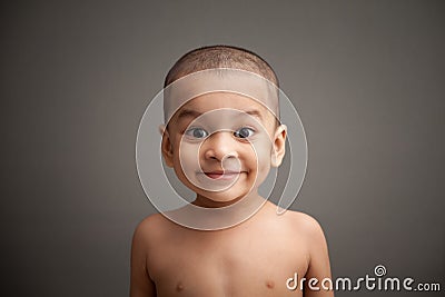 Naughty indian baby amaze and smile Stock Photo