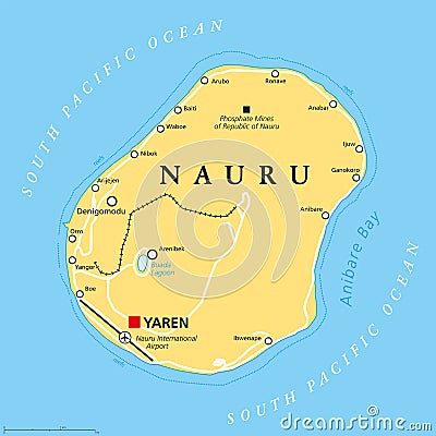 Nauru Political Map Vector Illustration