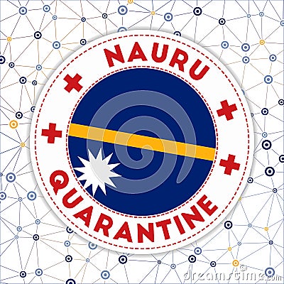 Nauru under quarantine sign. Vector Illustration