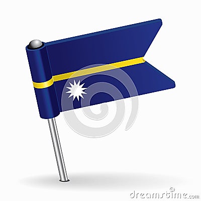 Nauruan flag map pointer layout. Vector illustration. Vector Illustration