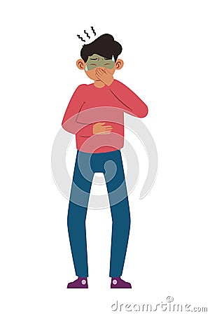 nauseous man decomposed Vector Illustration