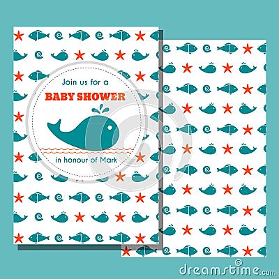 Nautical baby shower card Vector Illustration