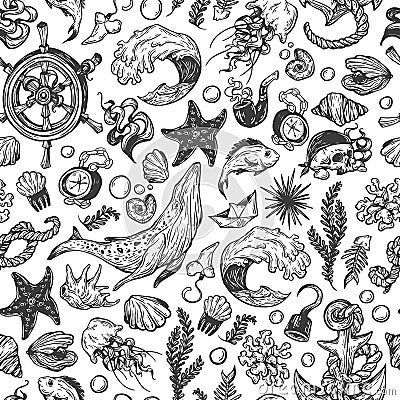 Nautical collection. Pattern Vector Illustration