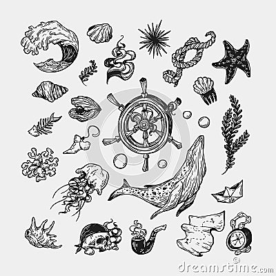 Nautical collection. Vector Illustration