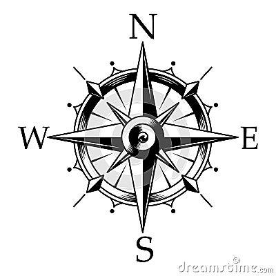 Nautical compass and wind rose concept Vector Illustration