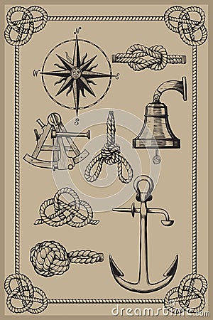 Nautical elements Vector Illustration