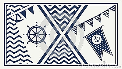 Nautical flags, representing maritime signals and seafaring. Vector Design, Generative AI Vector Illustration