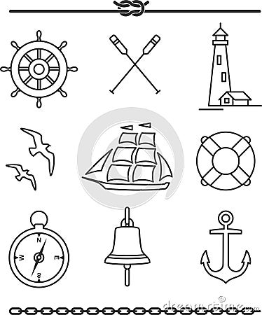 Nautical icons Vector Illustration