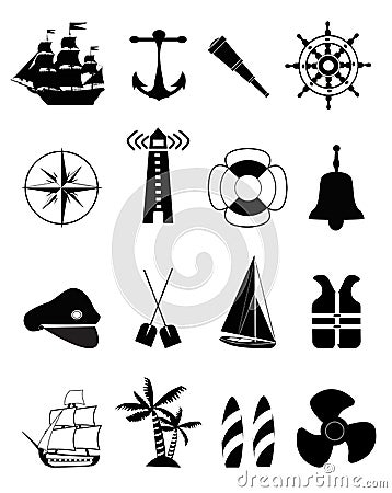 Nautical icons Vector Illustration