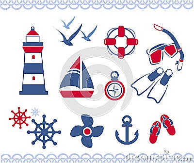 Nautical icons Vector Illustration