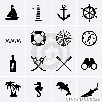 Nautical icons Vector Illustration