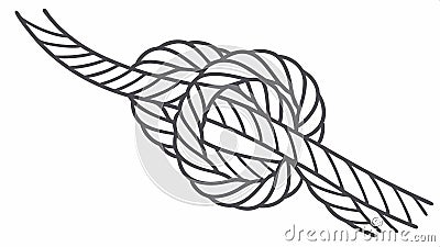 Nautical knot outline, rope element, simple knot design art. vector design Generative AI Vector Illustration