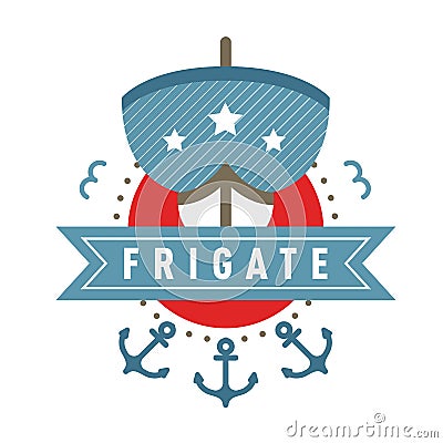 Nautical logo, emblem, label template Vector Illustration