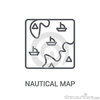 nautical Map icon. Trendy nautical Map logo concept on white bac Vector Illustration