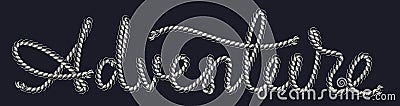 Nautical rope pattern brush Vector Illustration