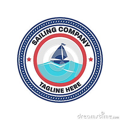 Nautical, Sailor logo design template Stock Photo