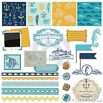 Nautical Sea Theme Vector Illustration