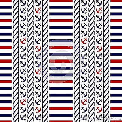 Nautical seamless pattern. Vector illustration. Vector Illustration