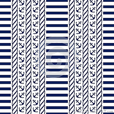 Nautical seamless pattern. Vector illustration. Vector Illustration