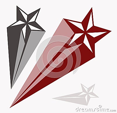 Nautical Star tattoo set. Set of Nautical star labels and elements. Vector set illustration template tattoo Cartoon Illustration