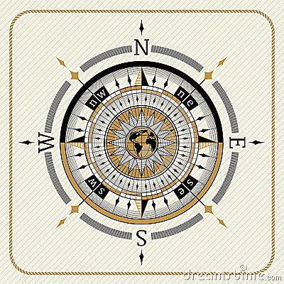 Nautical vintage compass 04 Vector Illustration