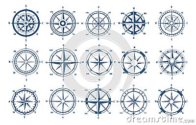 Nautical wind roses Vector Illustration