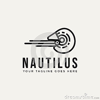 Seashell nautilus minimalist line art logo template vector illustration design Vector Illustration