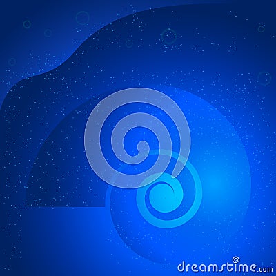 Nautilus-seashells-LIT-EFFECT-BLUE-OCEAN Stock Photo