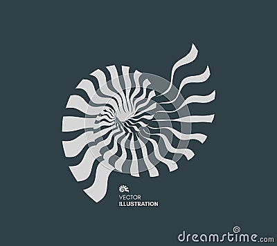 Nautilus shell. Abstract design element. 3D vector illustration. Vector Illustration