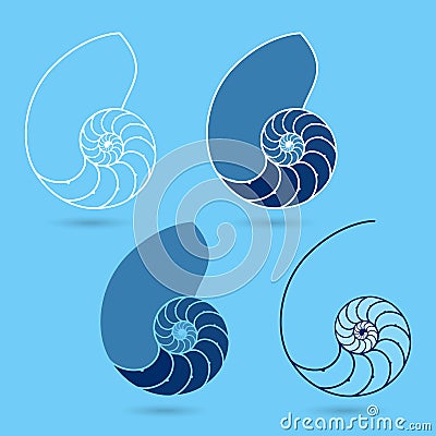 Nautilus shells Vector Illustration