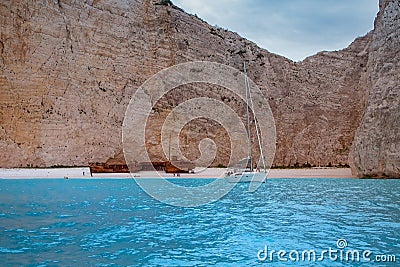 Navagio bay and Ship Wreck beach in summer. The most famous natural landmark of Zakynthos, Greek island Stock Photo